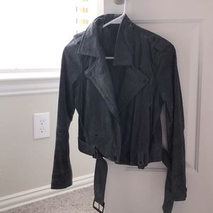 Blank suede moto Jacket